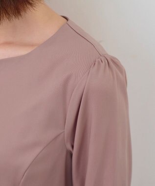 Tiaclasse 【セレモニー・XSサイズ追加・新色追加】ハートネックくるみ釦ワンピース ピンク