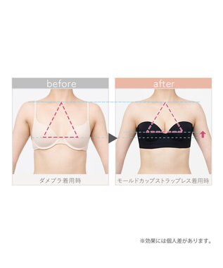 BRADELIS New York 【BRADELIS FIT】モールドストラップレスブラ ズレにくい 補正 ブラジャー  響きにくいカップ モカベージュ