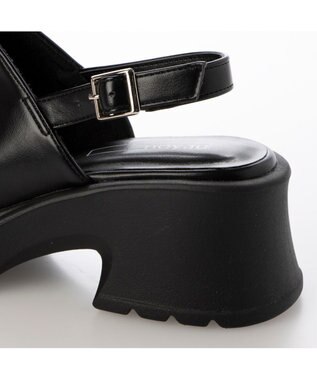 MODE ET JACOMO <noyau>センターライン厚底サボサンダル ブラック