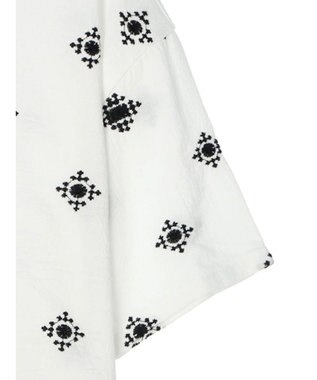 CRAFT STANDARD BOUTIQUE パネル刺繍開襟シャツ Off White