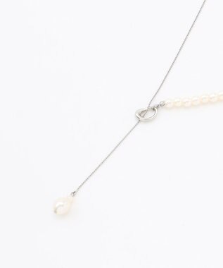 ANY パールラリエットネックレス シルバー