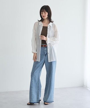 YECCA VECCA 2wayスクエアリブタンクトップ Brown