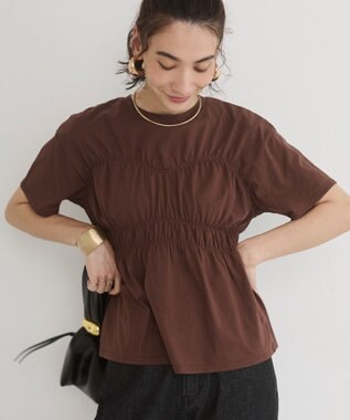 WEGO 【ANGIE VINTAGE】ビスチェ風シャーリングT ブラウン