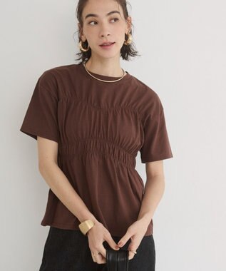WEGO 【ANGIE VINTAGE】ビスチェ風シャーリングT ブラウン