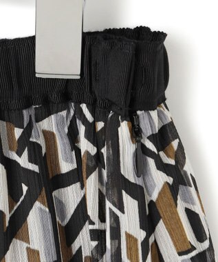 23区 L 【洗える】Ratti アブストラクトプリント スカート ブラックプリント
