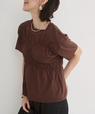 WEGO 【ANGIE VINTAGE】ビスチェ風シャーリングT ブラウン