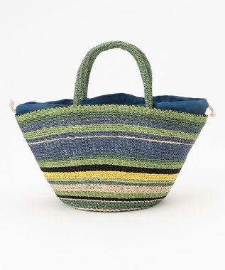 ONWARD CROSSET SELECT 【VIOLAd’ORO】MIRO アバカカラーボーダーバッグ S green×sax blue