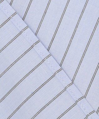 UNFILO L ボリュームスリーブ クロップドシャツ ブルーストライプ