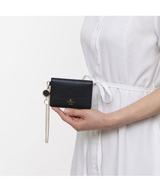 LANVIN en Bleu リム リール付き2面パスケース ブラック