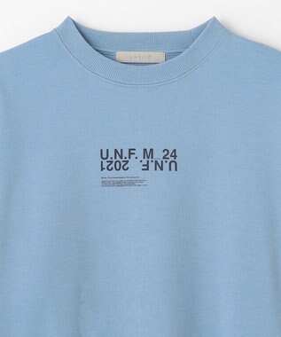 UNFILO MENS 【男女兼用】グラフィックプリント スウェットTEE [24年秋冬商品] ブルー(センターロゴ)
