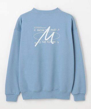 UNFILO MENS 【男女兼用】グラフィックプリント スウェットTEE [24年秋冬商品] ブルー(バックプリント)