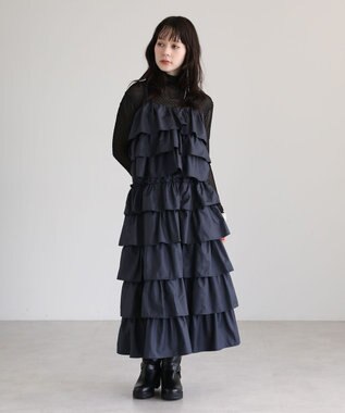 Green Parks ・ＳＵＧＡＲ　ＳＰＯＯＮ　レザーライクティアードキャミ Navy