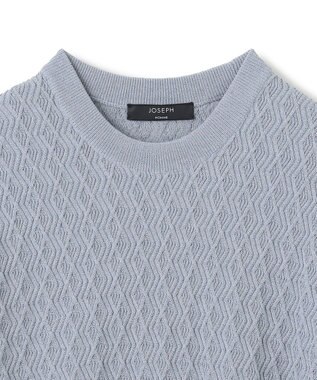 JOSEPH HOMME 【洗える】ドライコットンリンクス　半袖クルーネックニット スカイブルー系