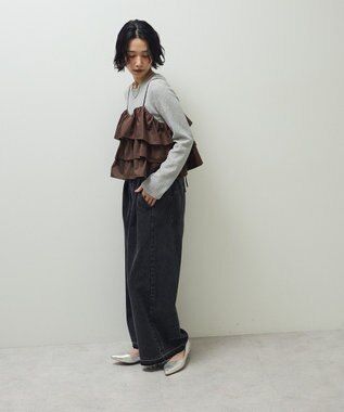 Green Parks ・ＳＵＧＡＲ　ＳＰＯＯＮ　レザーライクティアードキャミ Brown