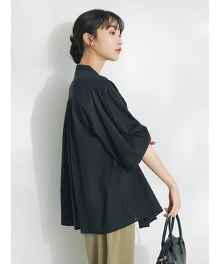 CRAFT STANDARD BOUTIQUE インド綿ピンタックブラウス Black