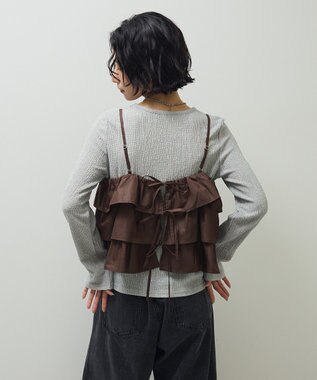 Green Parks ・ＳＵＧＡＲ　ＳＰＯＯＮ　レザーライクティアードキャミ Brown