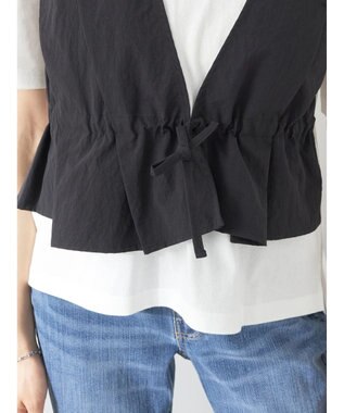 earth music&ecology ビスチェドッキングプルオーバー White×Black