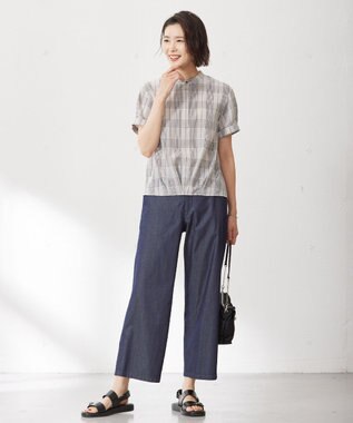 J.PRESS LADIES 【2way】ナイロンギャザー ショルダー バッグ ブラック系