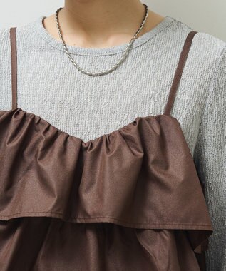 Green Parks ・ＳＵＧＡＲ　ＳＰＯＯＮ　レザーライクティアードキャミ Brown