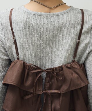 Green Parks ・ＳＵＧＡＲ　ＳＰＯＯＮ　レザーライクティアードキャミ Brown