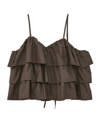 Green Parks ・ＳＵＧＡＲ　ＳＰＯＯＮ　レザーライクティアードキャミ Brown