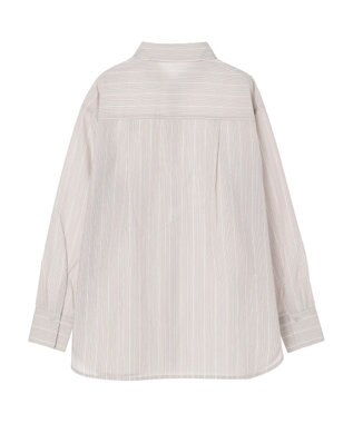 earth music&ecology レギュラーカラーシャツ Stripe Beige