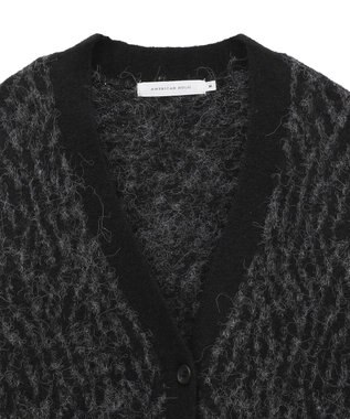 AMERICAN HOLIC アニマル柄Ｖネックニットカーディガン Gray Mixture