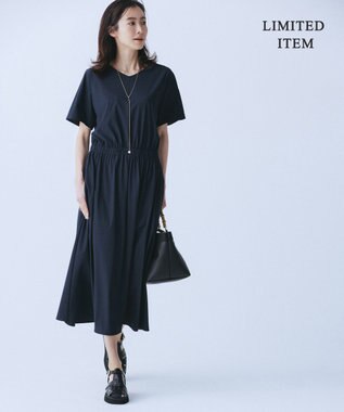 ICB L 【WEB限定・接触冷感・UVカット・洗える】アトラストリコット ワンピース ネイビー系