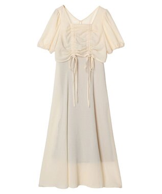 earth music&ecology ＳＥＴ２点パフスリーブブラウス＋キャミワンピース Ivory