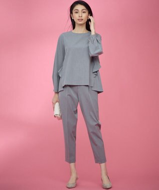 組曲 【KUMIKYOKU NAVY】ウーステッドライククロス イージーパンツ ミディアムグレー系