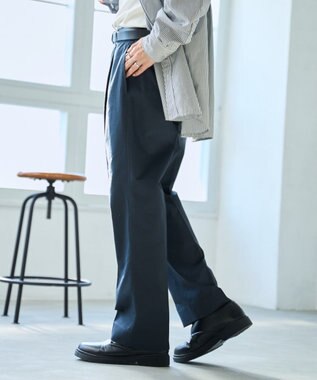 WEGO タックツイルトラウザー ダークグレー