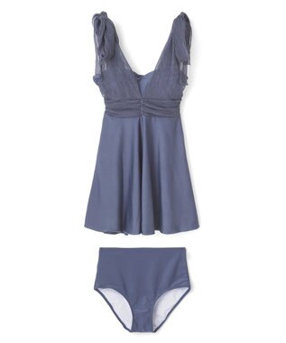 San-ai Resort（三愛水着楽園） 【WEB限定】Aラインワンピース2点セット水着 ブルー