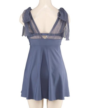 San-ai Resort（三愛水着楽園） 【WEB限定】Aラインワンピース2点セット水着 ブルー