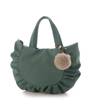 UNBILLION カシュカシュ cachecache / ポンポンつきラウンドミニトート グリーン