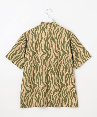 PW CIRCULUS 【UV遮蔽率99.5%  UVカット/速乾/ストレッチ】【MEN】ストライプカモフラ モックT ゴルフ カーキ系5