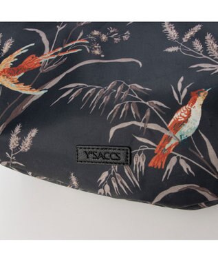 Y'SACCS バードプリントバルーントート Sサイズ ブラック