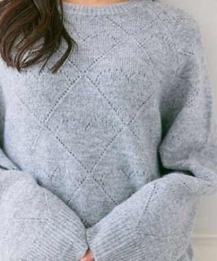 Feroux ハート柄ニット プルオーバー ライトグレー系