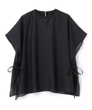 UNFILO L 【洗える】シアーレイヤード Tシャツ ブラック