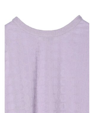 Green Parks インド綿 SET２点 刺繍７分丈ブラウス＋タンクトップ Purple