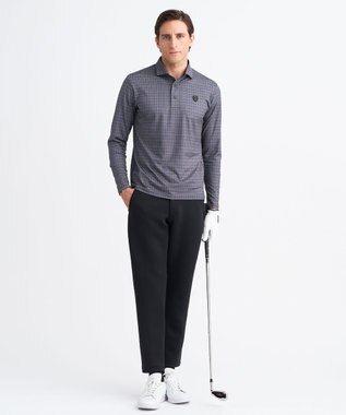23区GOLF 【MEN】モノグラム総柄長袖ポロシャツ ブラック系5