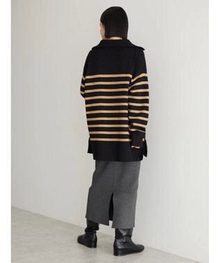 AMERICAN HOLIC バイパチ衿付きニットチュニック Black