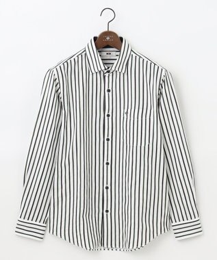 JOSEPH ABBOUD 【吸水速乾・イージーケア】ソアロンストライプシャツ オリーブ系1