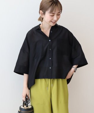 AMERICAN HOLIC Wポケットシアー半袖シャツ Black