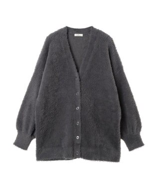 earth music&ecology ロングシャギーＶネックカーディガン Gray