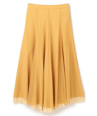 BEIGE， PINE / ウールレイヤードフレアスカート Mustard