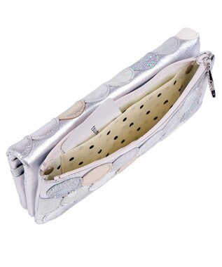 tsumori chisato CARRY 新マルチドット 長財布 かぶせ 【キラキラでかわいい！本革のやわらかな風合い】 シルバー