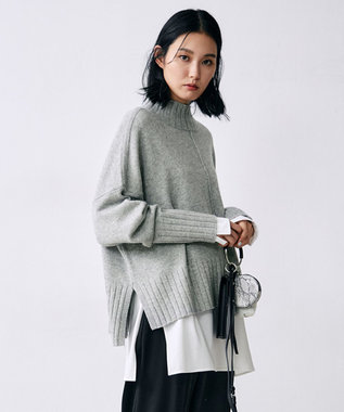 【マガジン掲載・WEB限定カラーあり・新色追加】Soft Wool Cashmere Mix ハイネック ニット（番号CL27）, ライトグレー系,  XS