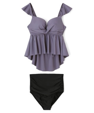 San-ai Resort（三愛水着楽園） WEB限定商品　ワコール共同開発、ノンワイヤーなのにぷっくり美胸を作る【ダブルアップ】　フレアビスチェビキニ M1/M2/L1