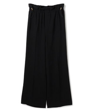 BEIGE， 【洗える】FLEUR / ウエストゴムワイドストレートパンツ Black