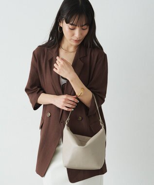 russet ソフトレザーシンプルショルダーバッグ(CE-1328-WEB) GrayBeige2